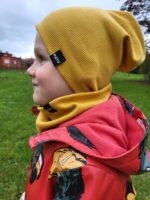 DĚTSKÁ BAVLNĚNÁ RIB BEANIE ČEPICE KARAMEL - Obrázek 3