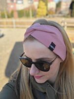 BAVLNĚNÁ ČELENKA RIB TWIST OLD PINK - Obrázek 2
