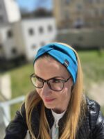 BAVLNĚNÁ ČELENKA RIB TWIST PETROL - Obrázek 2