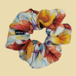 SCRUNCHIE GUMIČKA CLASSIC <BR>Z UMĚLÉHO HEDVÁBÍ - KVĚTY