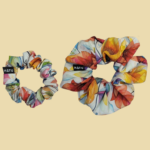SCRUNCHIE GUMIČKA <BR>Z UMĚLÉHO HEDVÁBÍ - KVĚTY