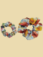 SCRUNCHIE GUMIČKA <BR>Z UMĚLÉHO HEDVÁBÍ - KVĚTY