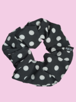 SILKY SCRUNCHIE GUMIČKA ČERNÁ <br> - PUNTÍKY - Obrázek 2