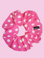 SILKY SCRUNCHIE GUMIČKA RŮŽOVÁ <br> - PUNTÍKY - Obrázek 2