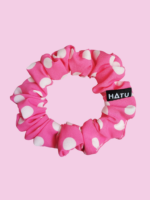 SILKY SCRUNCHIE GUMIČKA RŮŽOVÁ <br> - PUNTÍKY - Obrázek 3