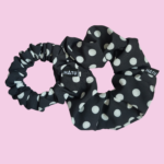 SILKY SCRUNCHIE GUMIČKA ČERNÁ <br> - PUNTÍKY