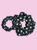 SILKY SCRUNCHIE GUMIČKA ČERNÁ <br> - PUNTÍKY