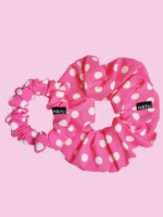 SILKY SCRUNCHIE GUMIČKA RŮŽOVÁ <br> - PUNTÍKY