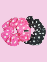 SILKY SCRUNCHIE GUMIČKA RŮŽOVÁ <br> - PUNTÍKY - Obrázek 4