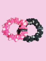 SILKY SCRUNCHIE GUMIČKA RŮŽOVÁ <br> - PUNTÍKY - Obrázek 5